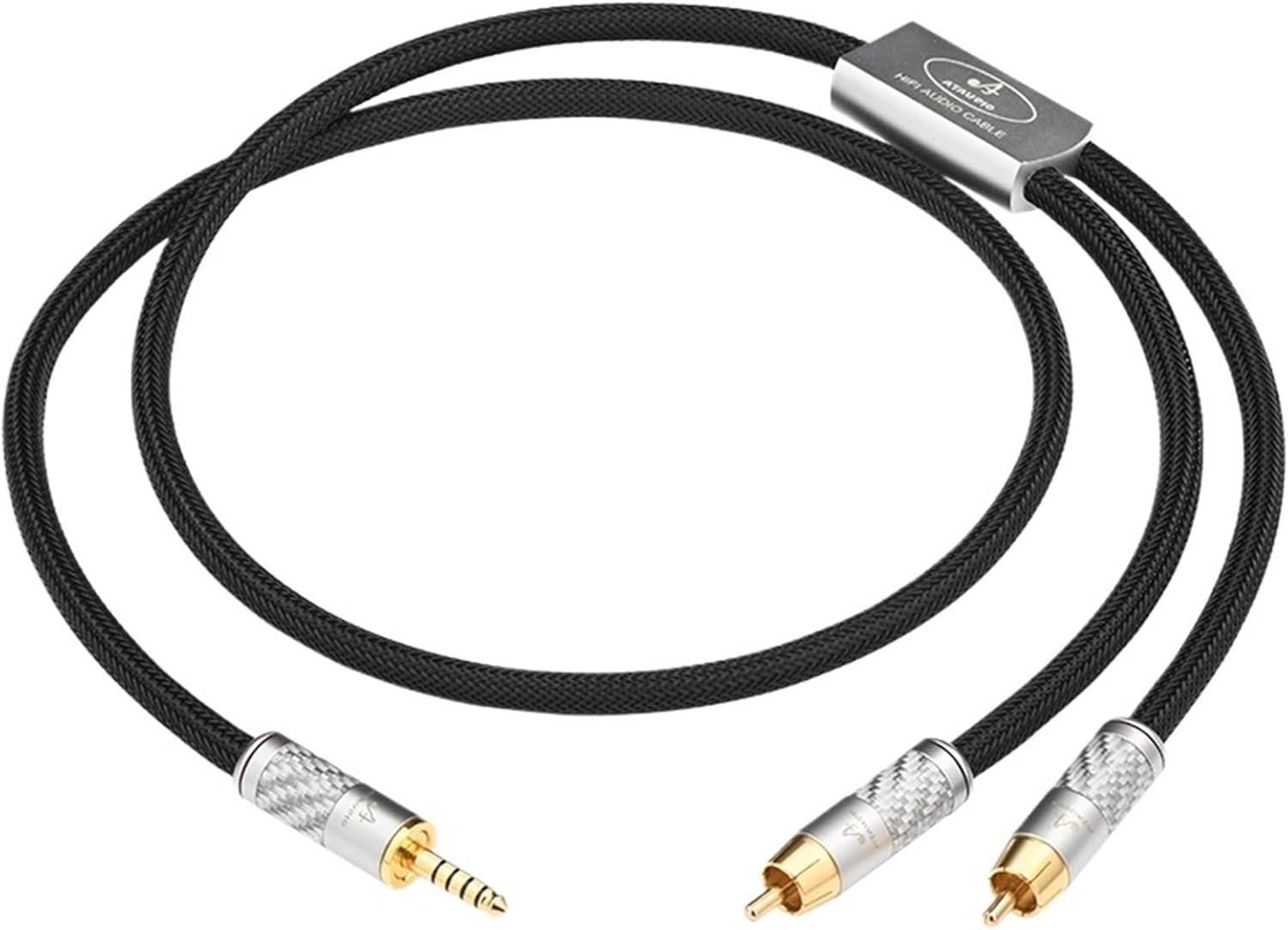 Hi-end OCC 4.4mm to 2RCA Audio Cable Gold Plated Plug 4.4mm Balanced to 2RCA Male Audio Adapter Cable for Amplifier Speaker(1m)