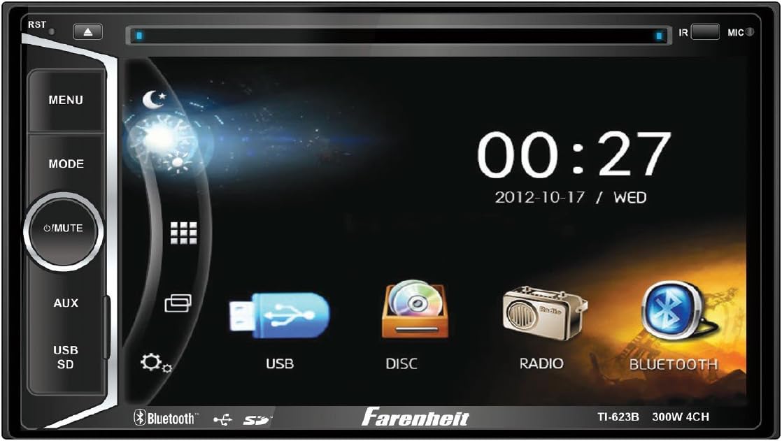 Farenheit TI-623B 2-DIN Multi Media Source Unit (With 6.2