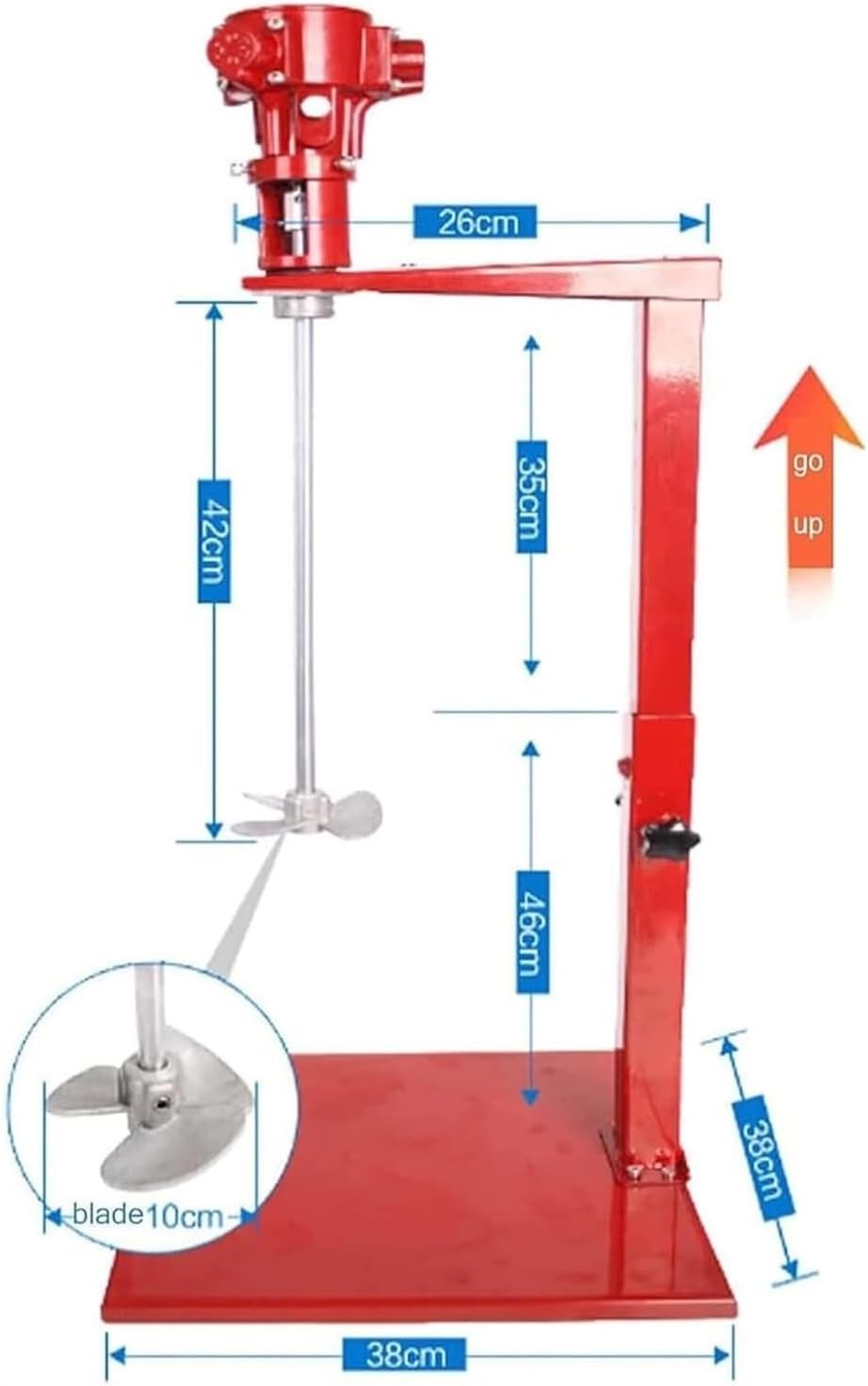 Pneumatic Paint Mixer Machine, 20L Paint Mixer Stirrer, 1500-2600r/min, Paint Stirring Machine with Stand, Desktop Air Agitator, for Paint Coating Materials Viscous Liquid (