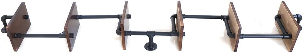 Floating Shelves Wall Mounted,Industrial Floating Shelves Wall Mount Pipe Shelves Wood 6 Tiers Ladder Bookshelf,Natural Wood Shelves for Wall, for Living Room,Bedroom, Kitchen, Office