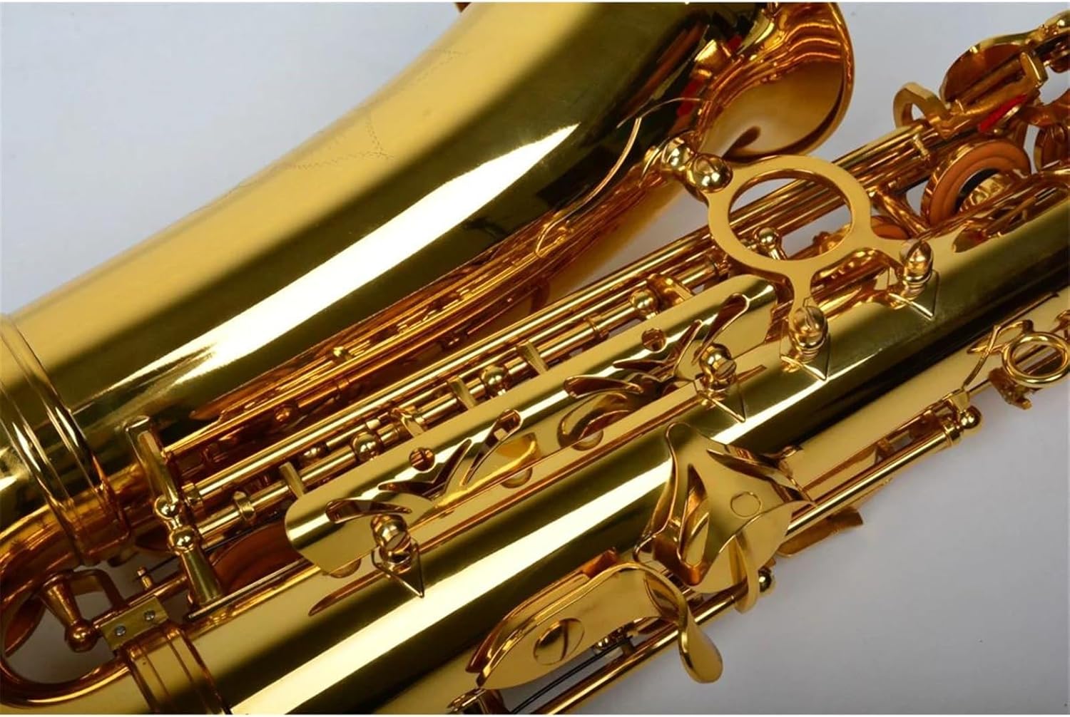 Alto Saxophone Eb Brass Plated Electrophoretic Gold Professional Woodwind Instruments With Case (Color : MULTI)