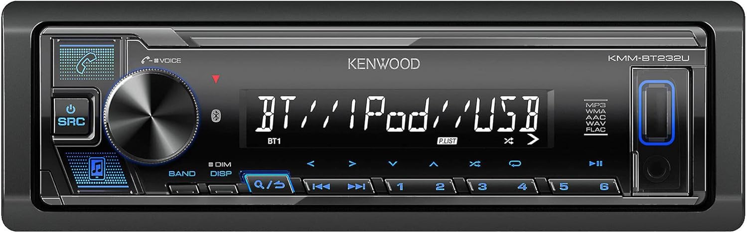 Kenwood KMM-BT232U Digital Media Receiver (Does Not Play CDs) w/Bluetooth (Renewed)