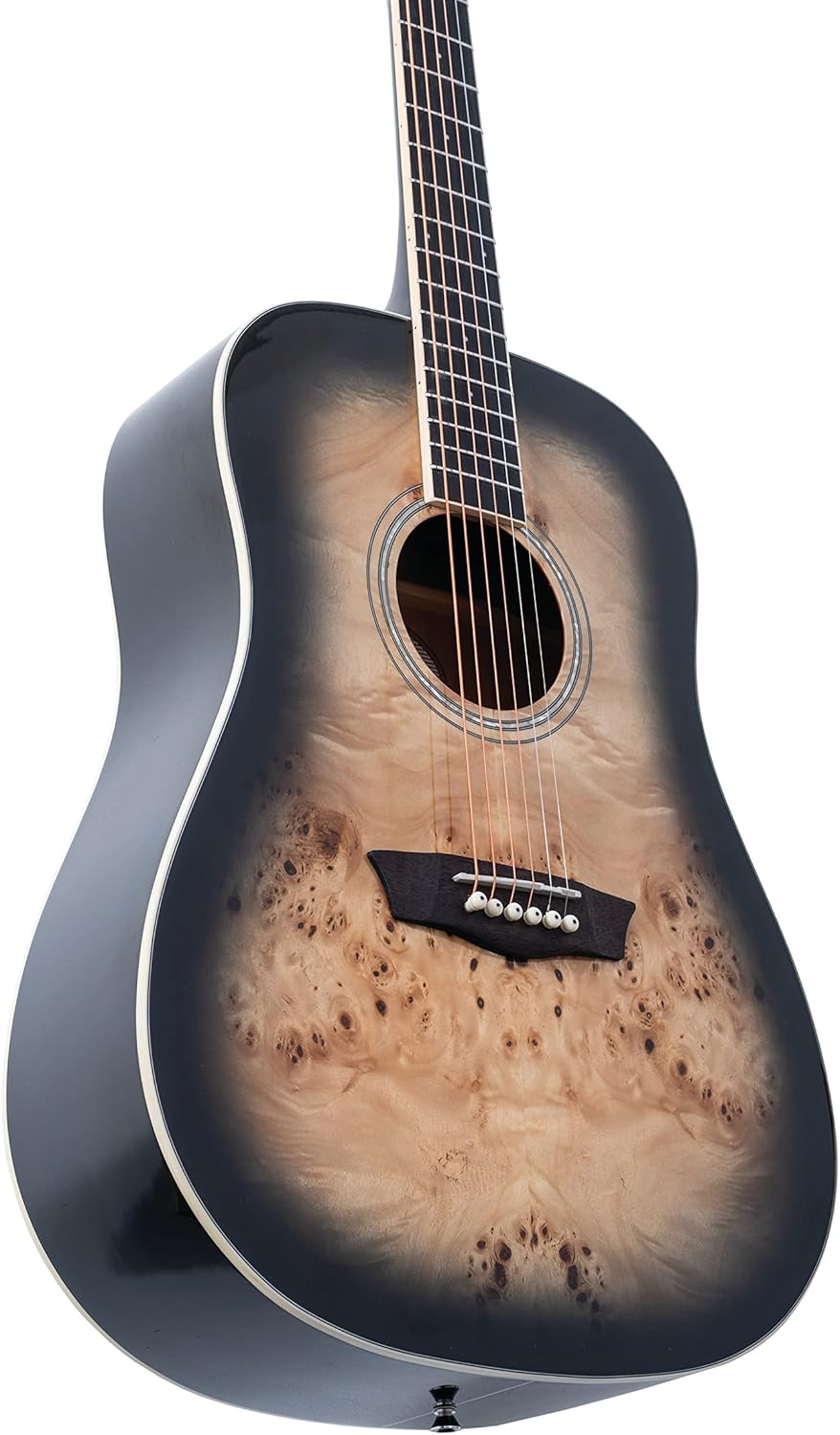Washburn Deep Forest Burl D Acoustic Guitar, Black Fade (DFBDB)