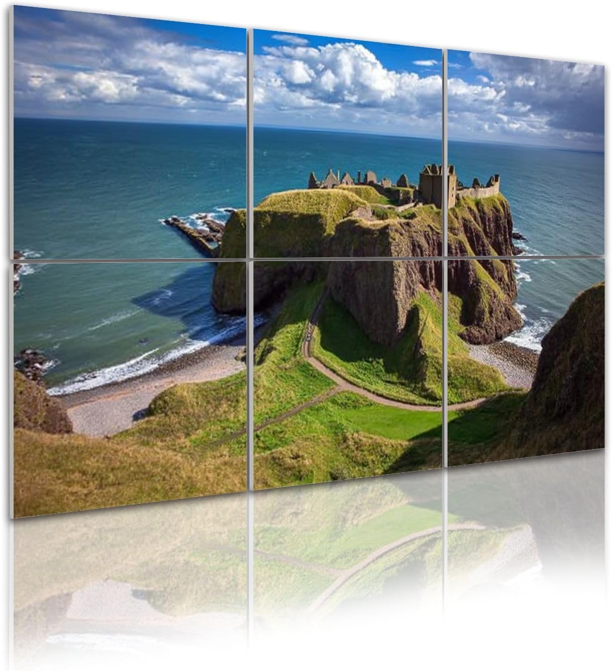 6 Pack Art Acoustic Panels Self Adhesive Ruins Dunnotar castle Stonehaven scotland Decorative Soundproof Wall Panels Sound Absorbing Panel 48