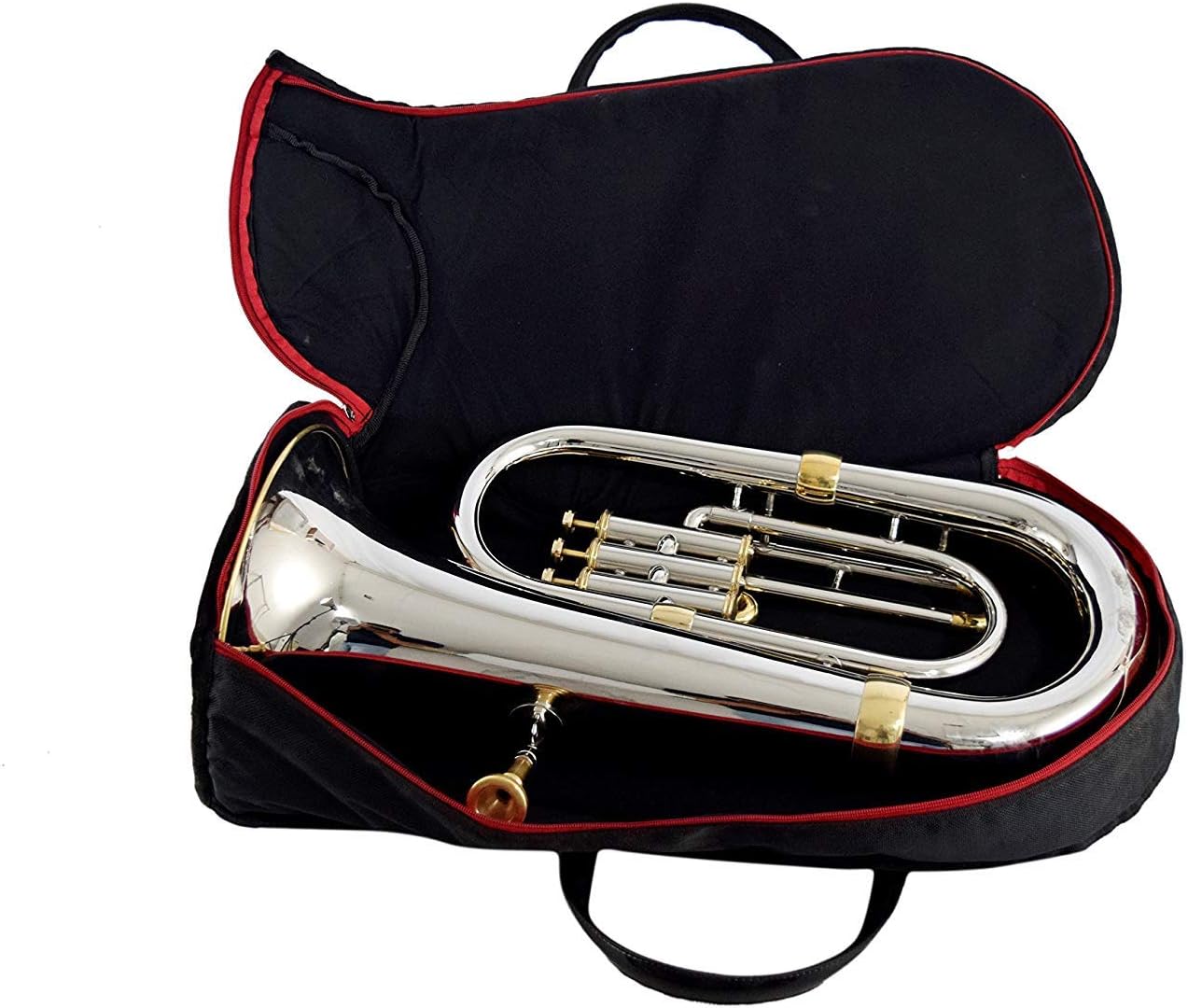 NauticalMart Bb Euphonium Nickel + Brass 3 Valve | Collectible Gift, Perfect for Christmas & Holiday Gifting