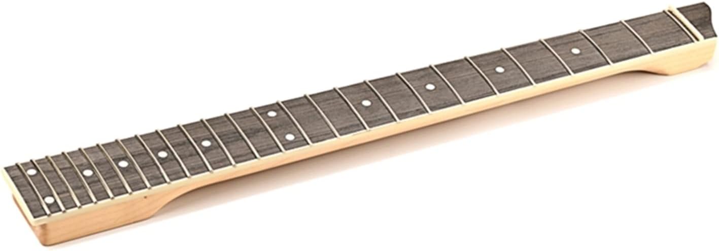 TSTS Wood Guitar Neck Resonance Sturdy Part Bolt Repair Guitar Body Headless Maple Neck for Bass Guitar ​Neck Replacement