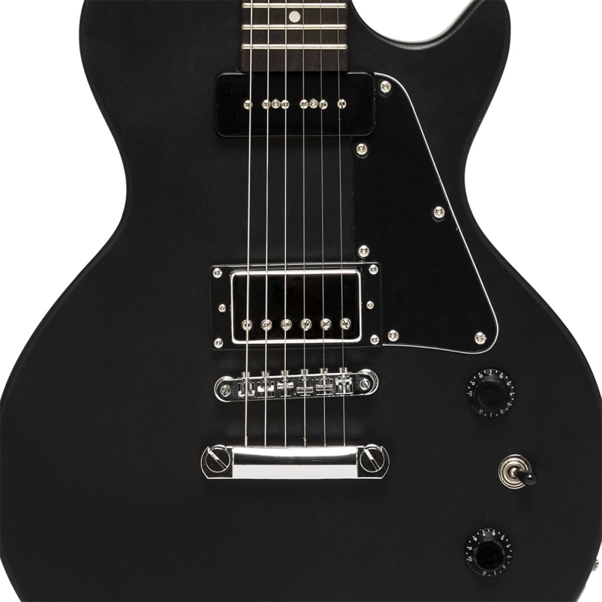 Stagg SEL-HB90 BLK Standard Series Electric Guitar l Solid Mahogany Body l Flat Top l Black Finish