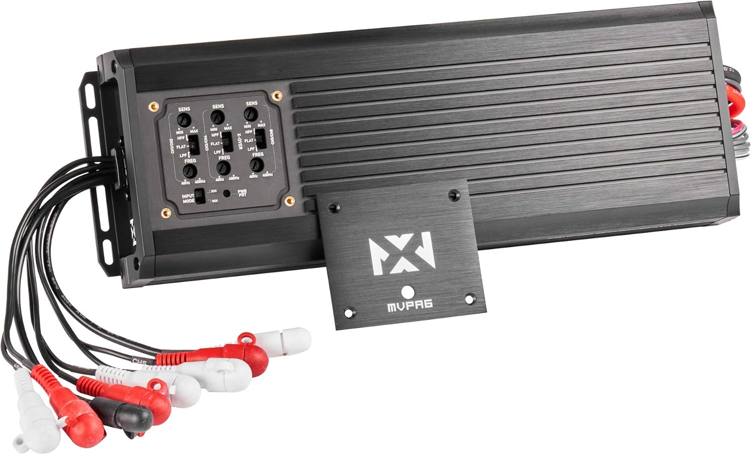 NVX MVPA6 900W Total RMS 6-Channel Bridgeable Marine-V Series Micro Class D Compact Marine/Powersports/Car Amplifier | IPX67 Waterproof Rating