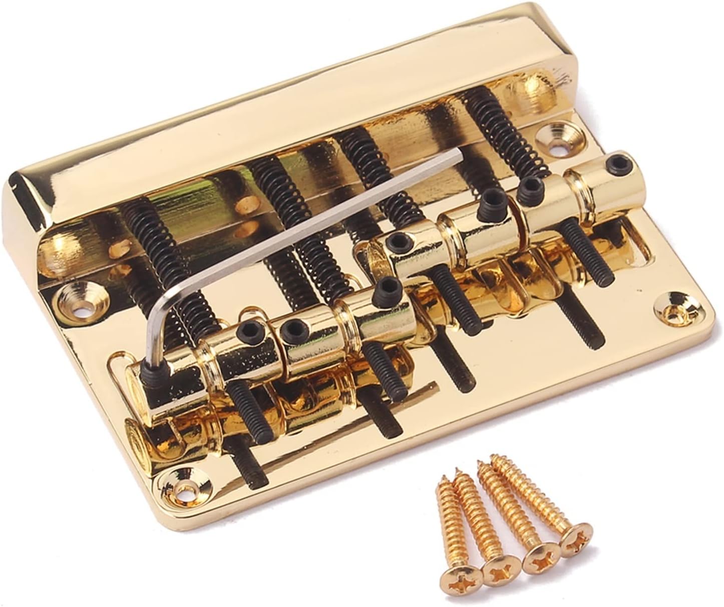 4 Strings Fixed Saddle Bridge Non-Tremolo Hardtail Bridge for Electric Bass Guitar Replacement Parts Electric Guitar Bridge