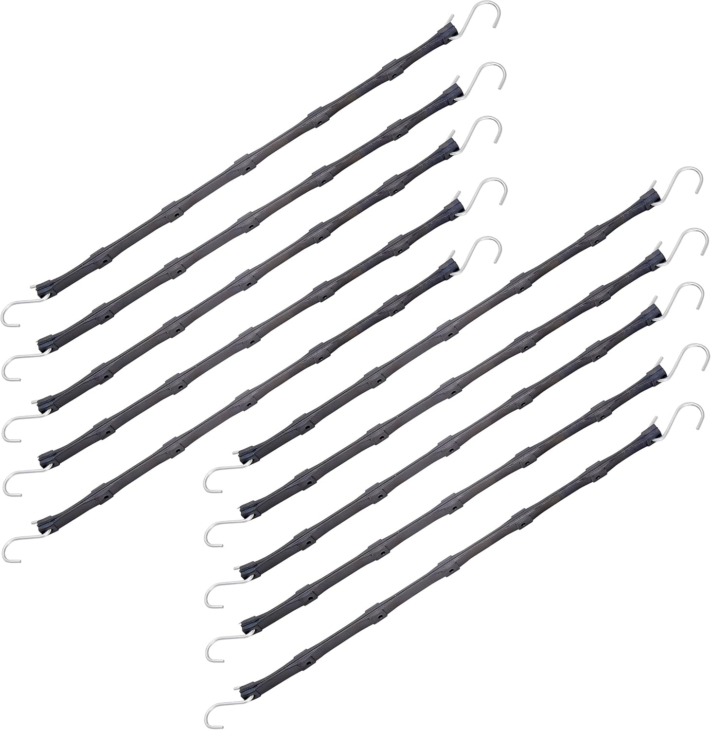 Keeper - 24” EPDM Rubber VersaStrap Cargo Strap – for Tarps and Trailer Covers, 10 Pack