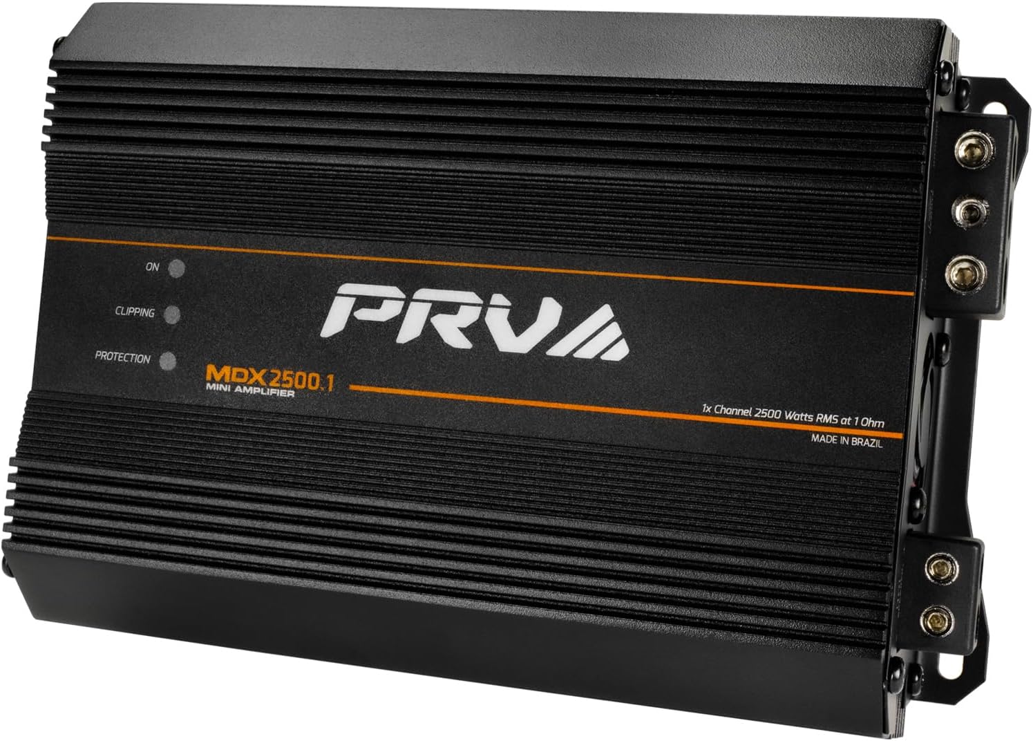 PRV Audio MDX2500.1 1 Ohm Mini Car Audio Amplifier 1 Channel 2600 Watts RMS Ultra Compact Full Range Monoblock Class D Amp for Powersports, Motorcycles, ATV, for High Power Loudspeaker Systems