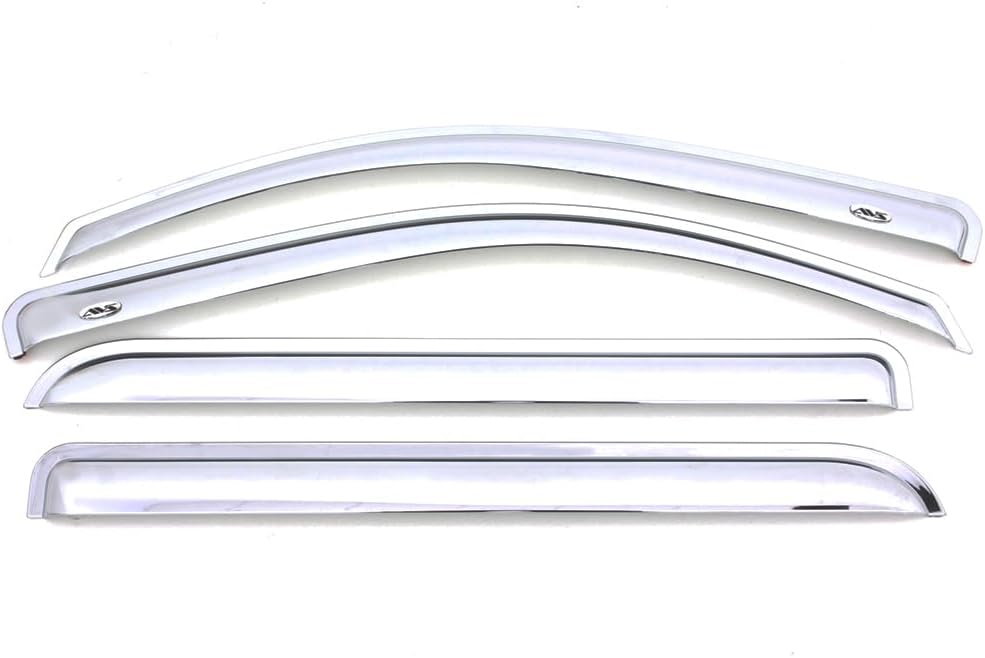 Auto Ventshade [AVS] Outside Mount Rain Guards For 2004 - 2008 Ford F-150, SUPERCREW ONLY; 2006 - 2008 Lincoln Mark LT, CREW CAB ONLY | Window Vent Visors, 4 pcs. - Chrome | 684443