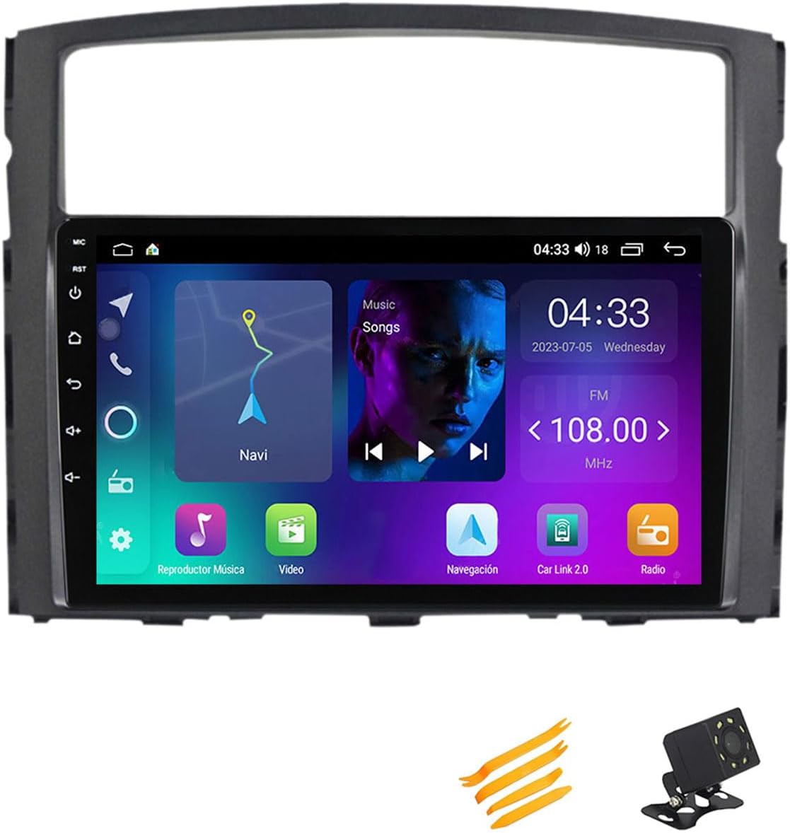 Android 13 Car Stereo Bluetooth CarPlay 2 DIN Touch Screen Compatible with Mitsubishi Pajero 2006~2014 9In QLED Display Car Radio with Navigation Android Auto FM RDS SWC,4 Core NF2 2G+32G