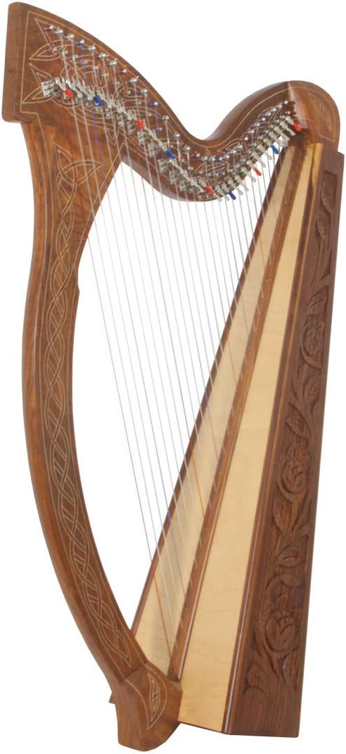Roosebeck Minstrel Harp 29-String w/Full Chelby Levers - Thistle Engraved