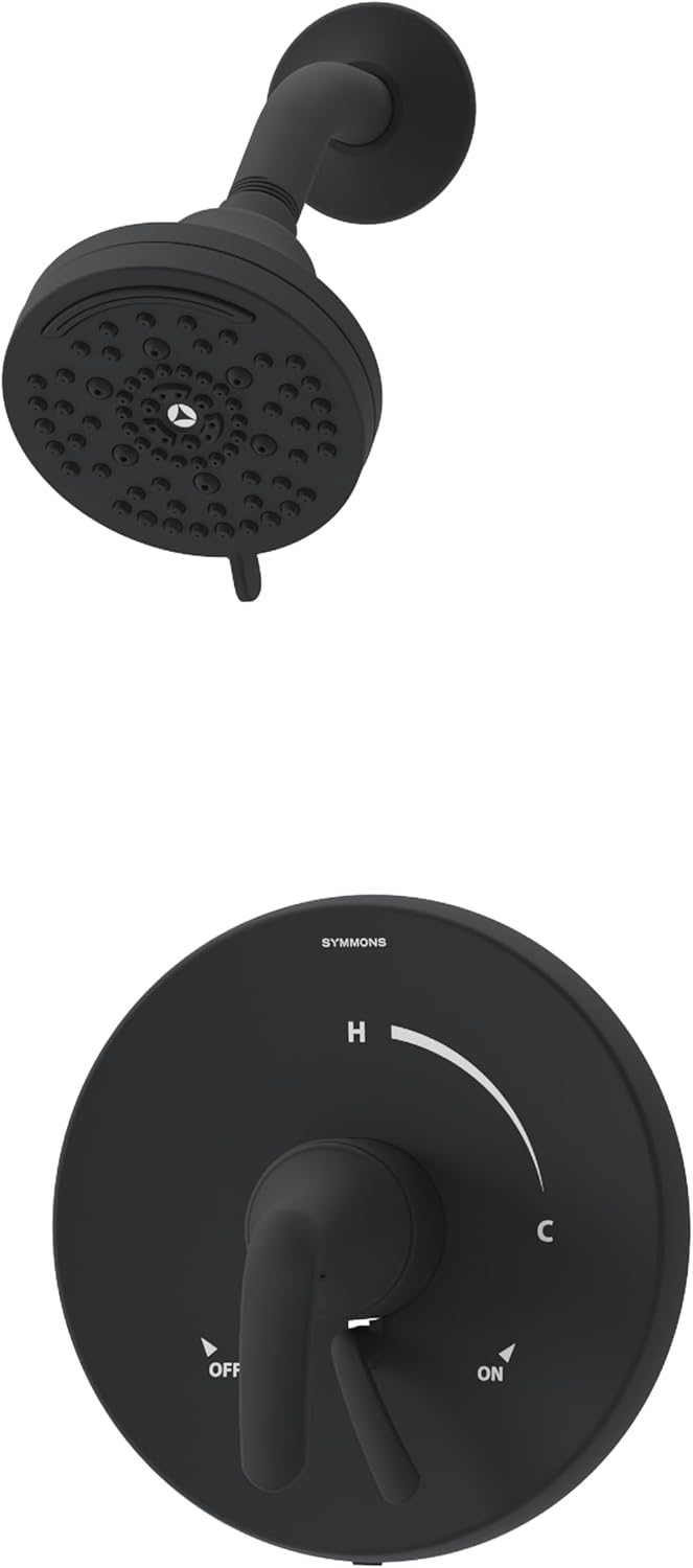 Elm Single Handle Wall Mount Shower Trim Kit with Integral Volume Control in Matte Black (Valve Not Included) - S5591MB15TRM