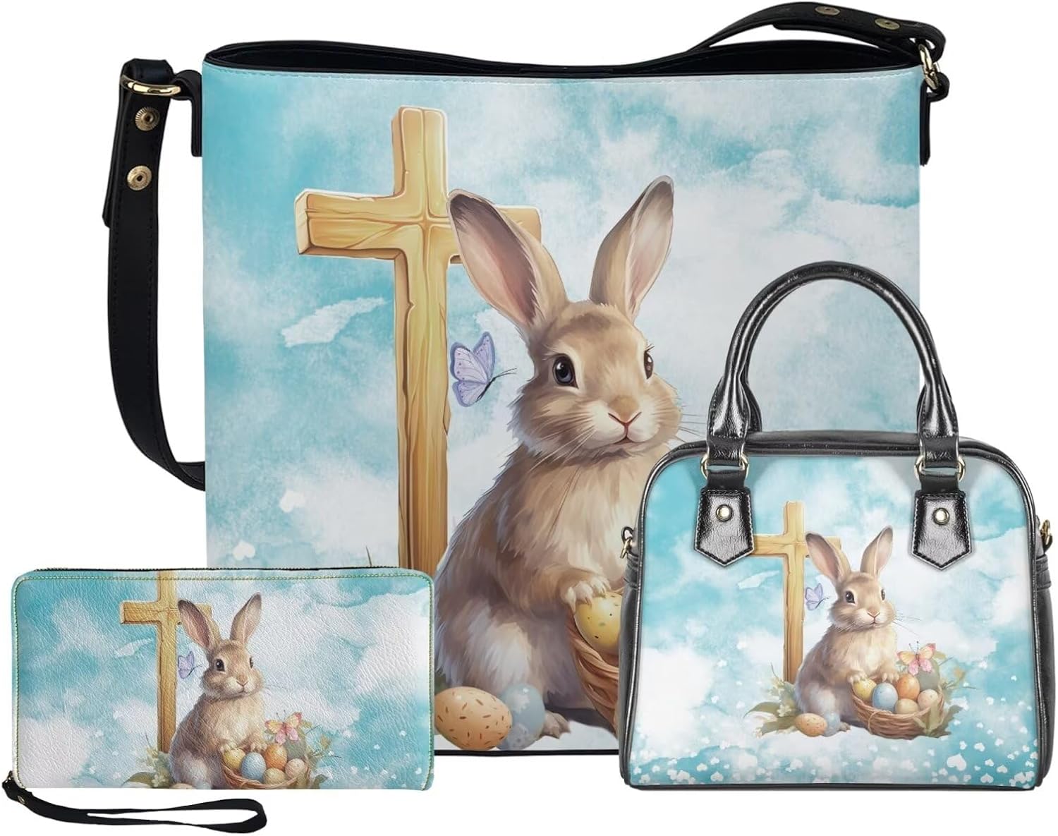 Travel Crossbody Bags for Women Anti Theft Hobo Purses and Handbags Set Gifts for Easter's Day