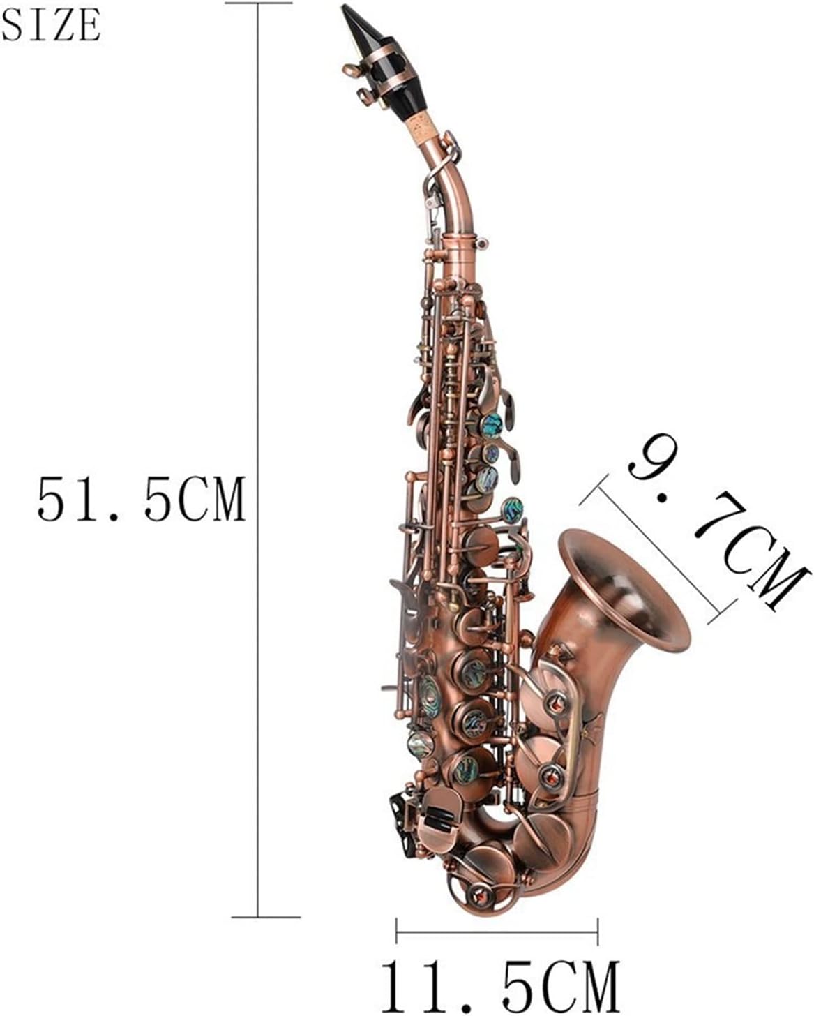 KESHUO Bb Tone Saxophone Brass Retro Red Sax B Flat Saxfone Woodwind Musical Instrument with Case Mouthpiece Accessories Brass Sax Beginners Kit