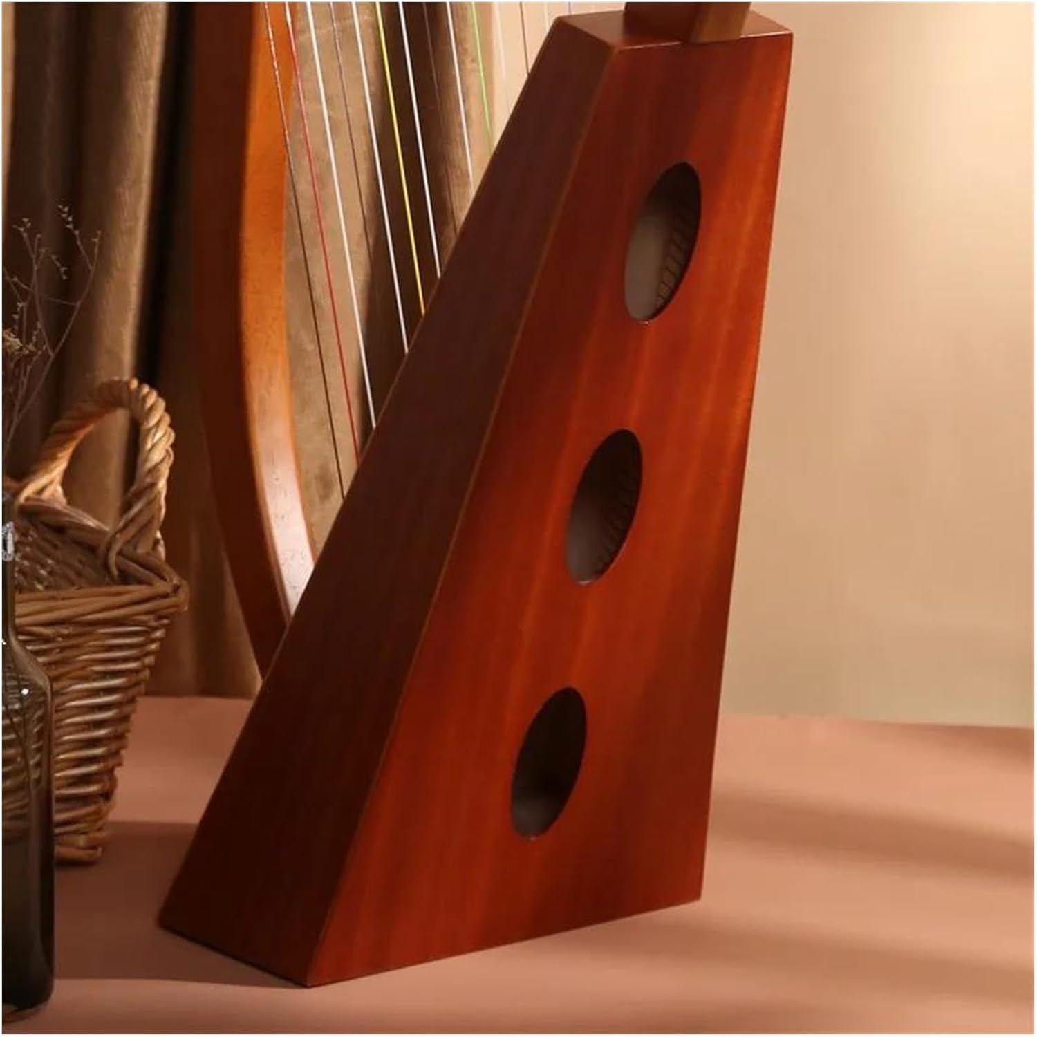 Lyre Harp Set Wooden 15 String Harp Rare Musical Instrument Professional Portable Harp Musical Instrument Accessories(19 Strings2)