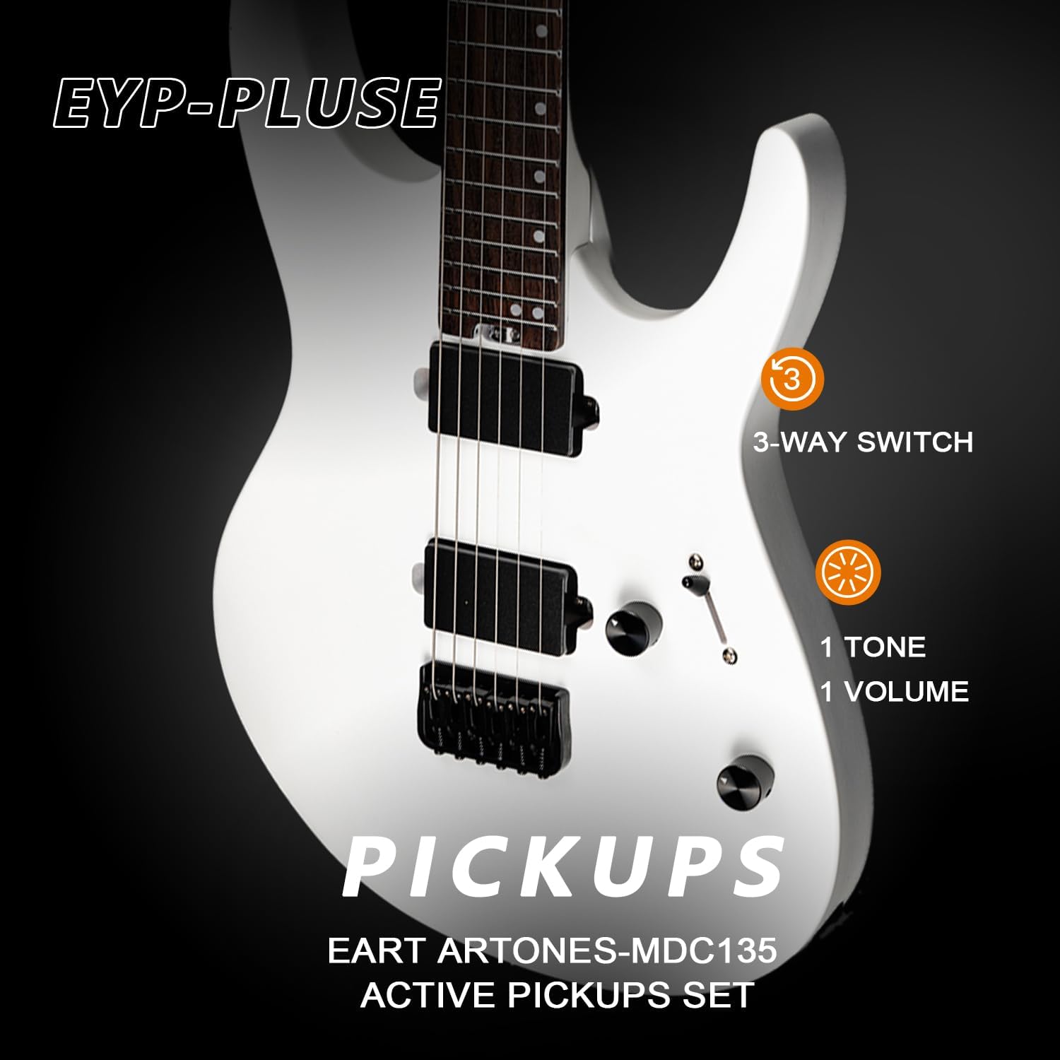 EART EYP-Pulse Soild Body Electric Guitar with Roasted Mahogany Body and Artones-MDC135 Active Pickups Rock