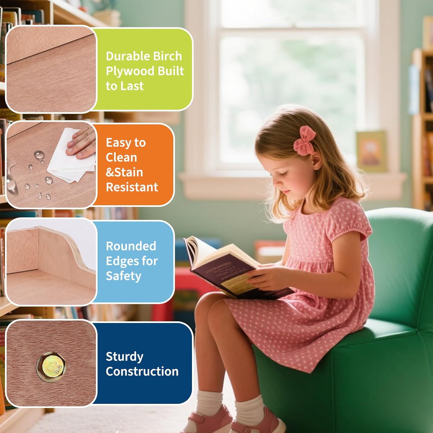 Cubby Storage Organizer Cubes, Daycare Shelves with 10 Cubbies Shoe Layer with Hooks and Shelf, Hanging Wall Mount, Furniture for Kids Toys, Classroom, 47Inch Width