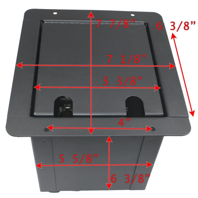 Pro Audio Recess Stage Floor Box Black (6-XLR Female + 1-XLR Male + 1 1/4