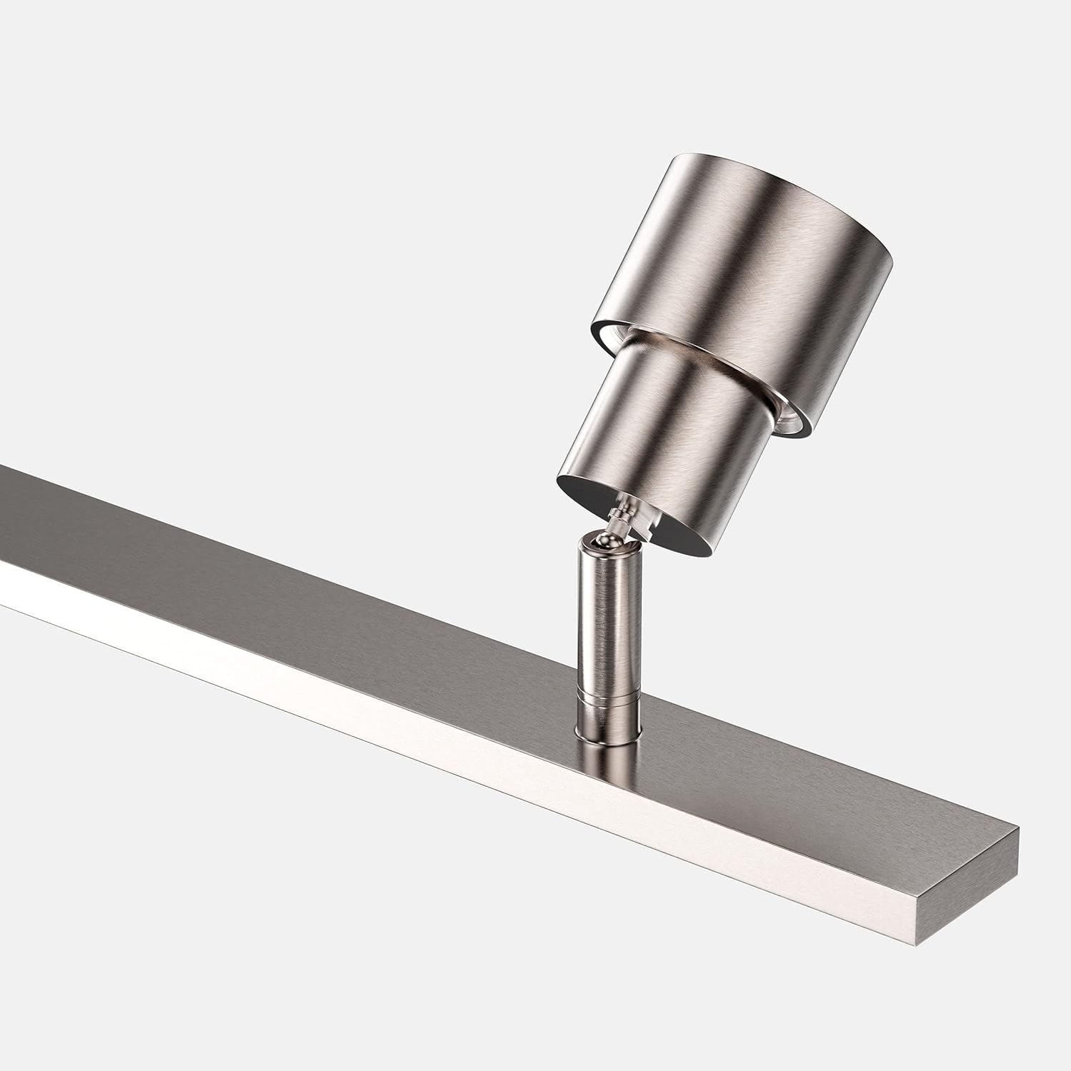 LEDMyplace 28W LED 4-Track Light, Flexible Rotatable Head, Steel & Clear Glass Lens Brushed Nickle Finish, Wall Mount Dimmable Ceiling Spot Lighting Kit for Accent Task Kitchen (3000K Warm White)