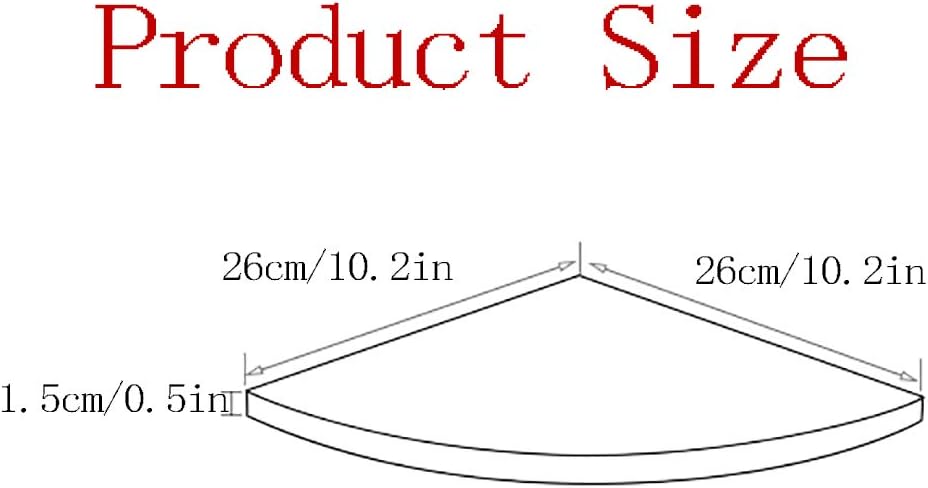 Set of 5 Fan-Shape Corner Shelf,Wall Mount Floating Corner Shelf,Wood Floating Shelves,Load Capacity 8kg,for Bedroom Living Room Home Furniture Office Decor