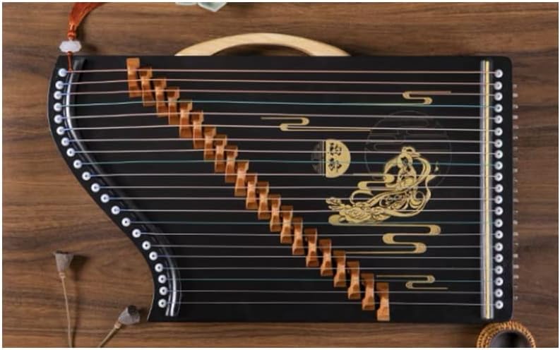 Guzheng Finger Trainer, Portable Chinese Guzhengs with Backpack/Full Accessories, Suitable for Child/Adults/Beginner/Professional, 60x35 CM, 21 Strings Guzheng(Dunhuang)
