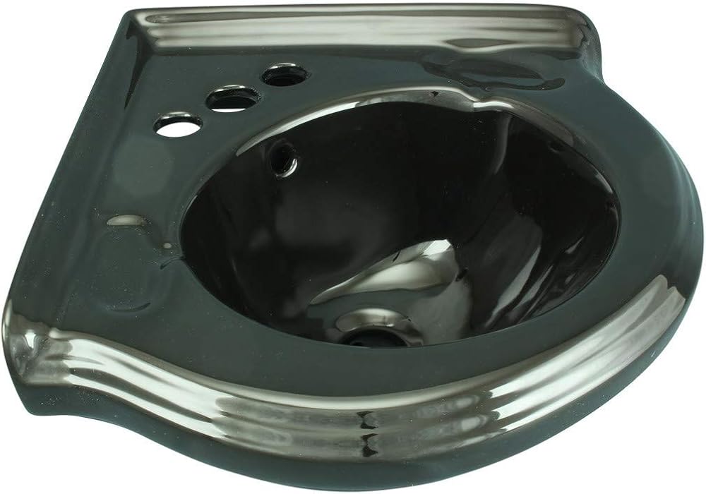 Black Corner Sink Wall Mount Centerset Bathroom Sink