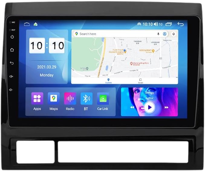 Android Car Stereo for Toyota Tacoma Hilux 2005-2013,9 inch IPS Touchscreen with Upgrade Wireless CarPlay & Android Auto,WiFi/GPS,Support SWC and Subwoofer,8-Core 8G+256G