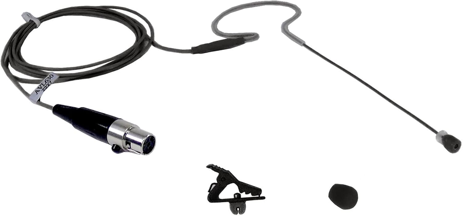 AVL630BSH4 Black Color Mini Headset Mic for Shure Wireless Microphone