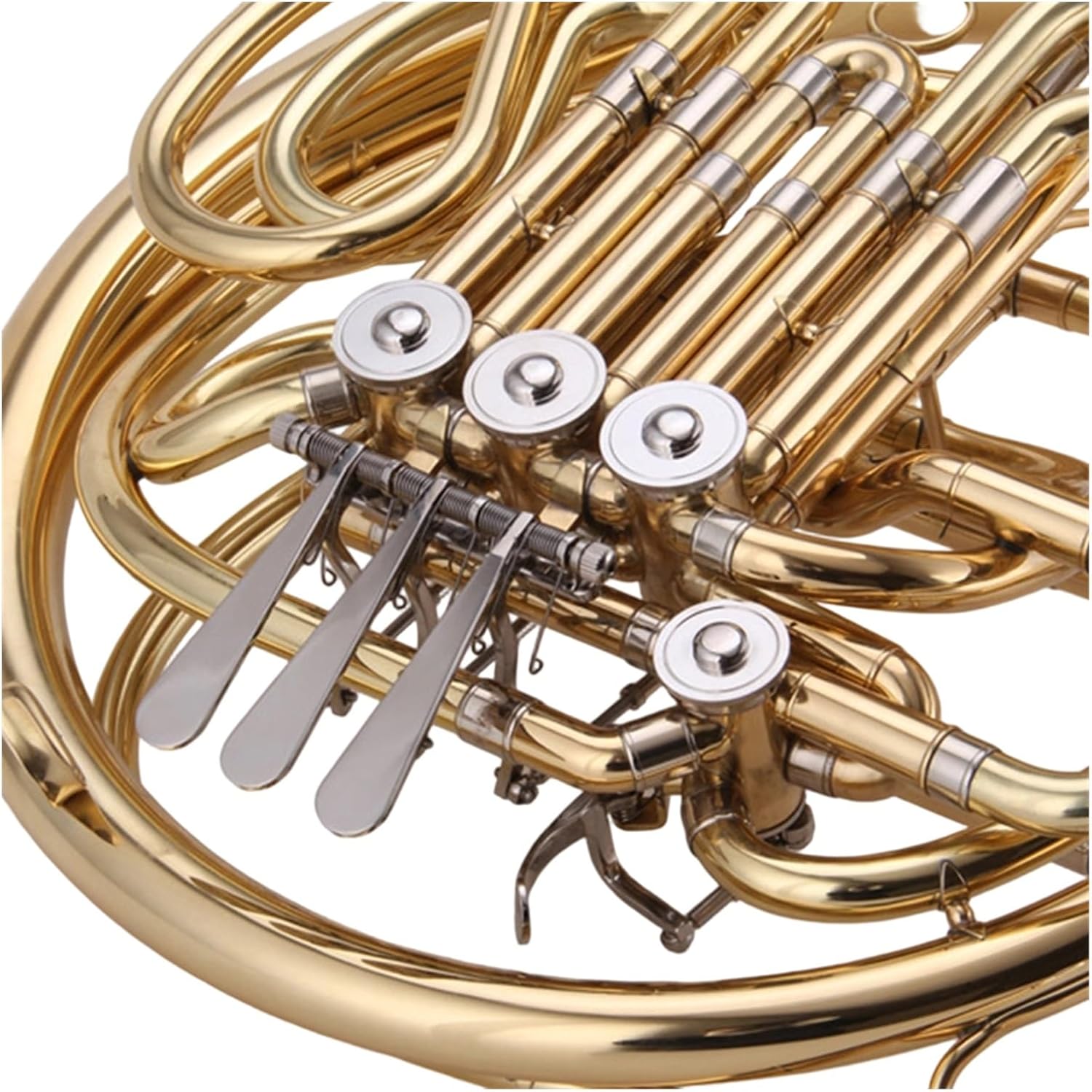 4 Key French Horn Four Key Double Row B Flat To F Brass Lacquer Gold Round Professional Performance