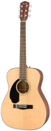 Fender Left-Handed Acoustic Guitar, CD-60S, with 2-Year Warranty, Dreadnought Classic Design with Rounded Walnut Fingerboard and Phosphor Bronze Strings, Glossed Natural Finish, Mahogany Construction