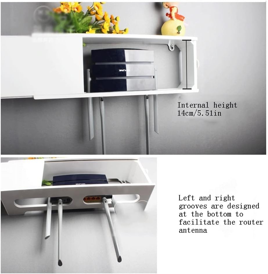 Router Storage Box, Wireless WiFi Router Shelf, Network Set-top Box Storage Box, Wall Mount Shelves (Color : A, Size : S)