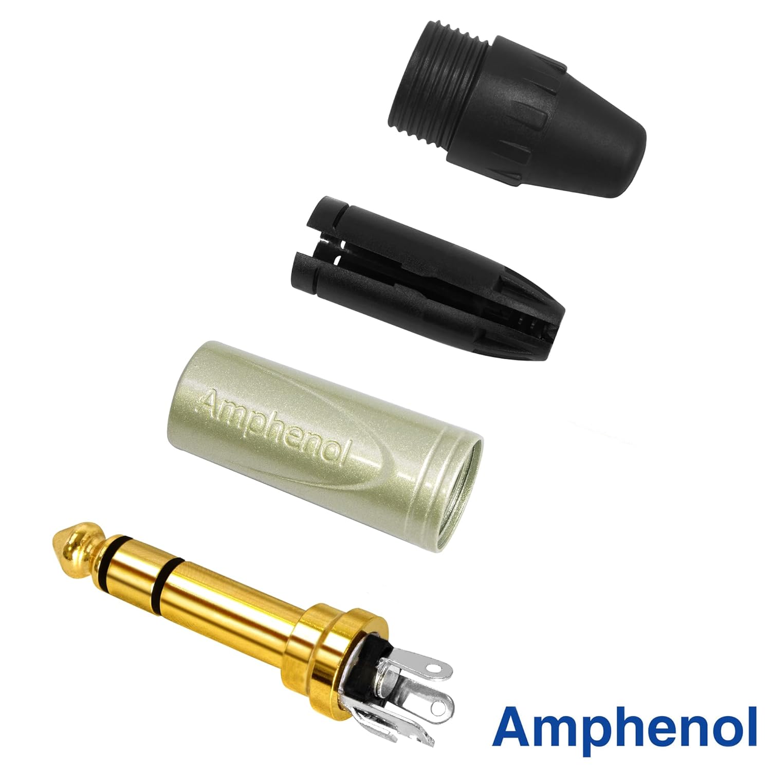 2 Units - 100 Foot - WBC-PRO-Quad Ultra-Silent Ultra-Flexible Balanced Star-Quad Cable with Amphenol QS3P-AU ¼ Inch (6.35mm) Gold Straight TRS Stereo Phone Plugs & Black Tweed Jacket