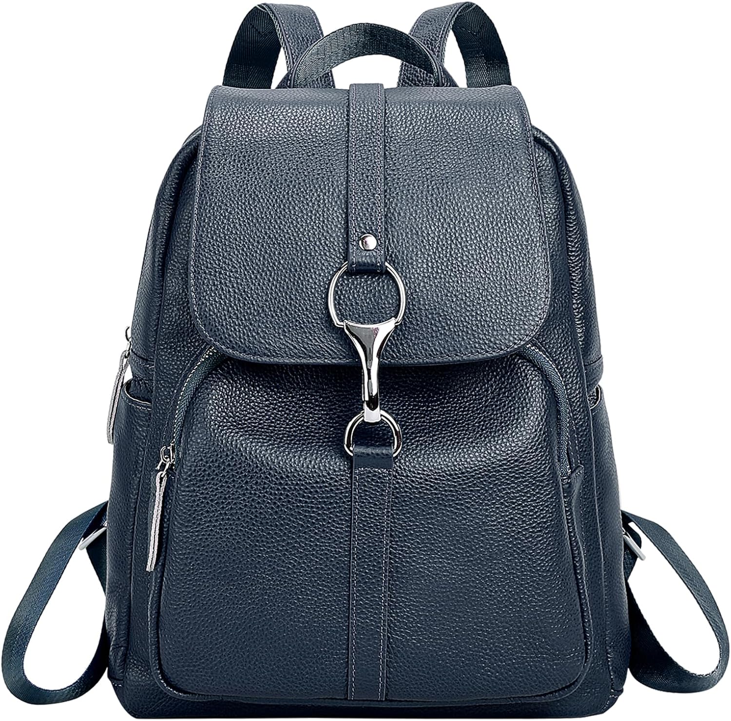 BOYATU Genuine Leather Backpack Purse for Women: Fashion Soft BackPacks Bag - Anti theft Travel Shoulder Handbag (Blue)