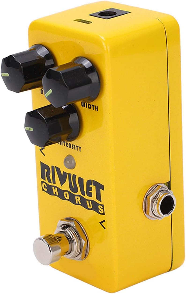Chorus Effect Pedal, Mini Analog Ensemble Pedal, Yellow, 96KHz 24 - Bit DAC – Zero System Delay, Ultra Low Noise for Guitar & Bass Players