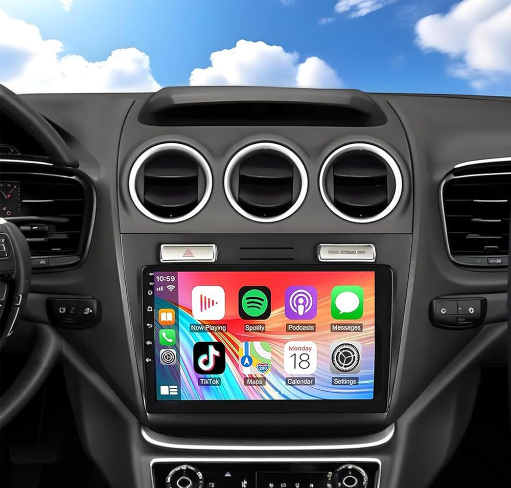 Car Stereo for Ford Transit 2010-2014,9 Inch Android 13 Double Din Car Radio with Carplay & Android Auto, in-Dash Navigation Radio with BT Mirror Link WiFi FM Radio & Backup Camera-4+64G