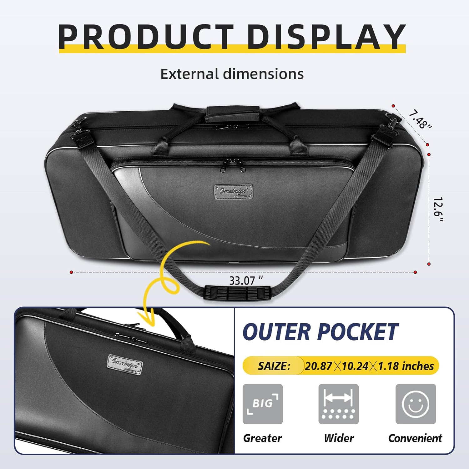 Tenor Saxophone Bag, Lightweight Case for Bb Tenor Saxophone, Tenor Saxophone Backpack; (BGA-TENORSAX)