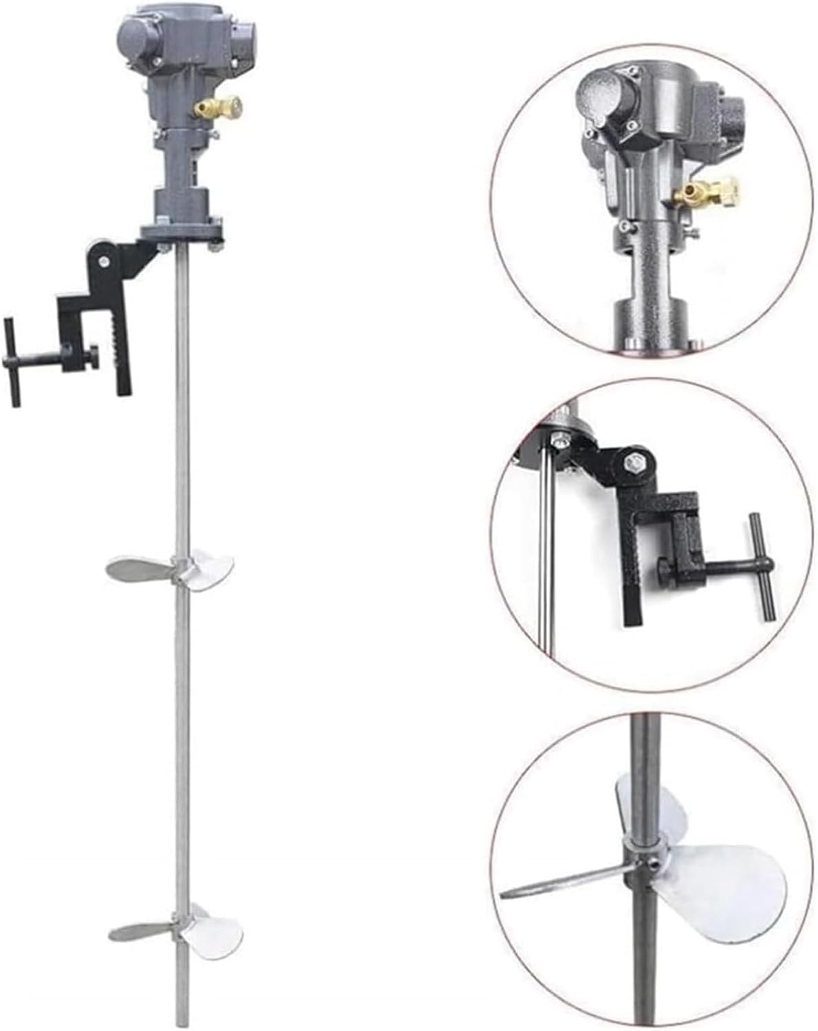 5 Gallon Pneumatic Paint Mixer, Stainless Steel Automatic Paint Blender Stirrer, Stirring Air Powered Liquid Mixer, Lifting Platform Agitator Lifting Coating Mixing Machine, for Paint Factory