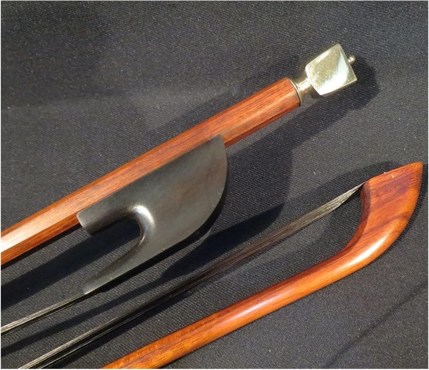 TSTS Letterwood 3/4 Bass Bow Brass Screws Black Horsehair Full Size Violin Bow