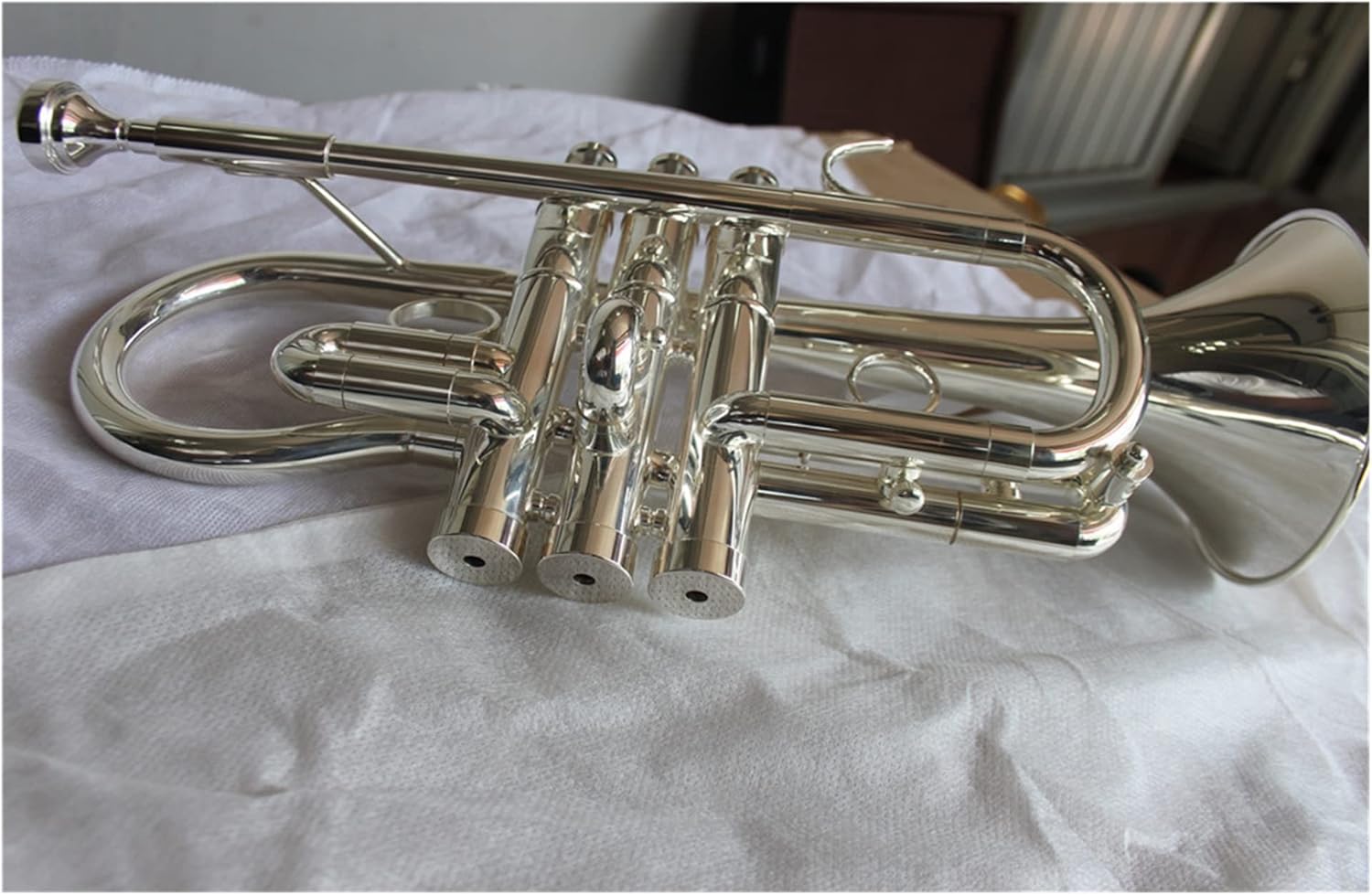 Trumpets Beginner Professional Grade Silver Plated Tone EB Cornet Trumpet Set
