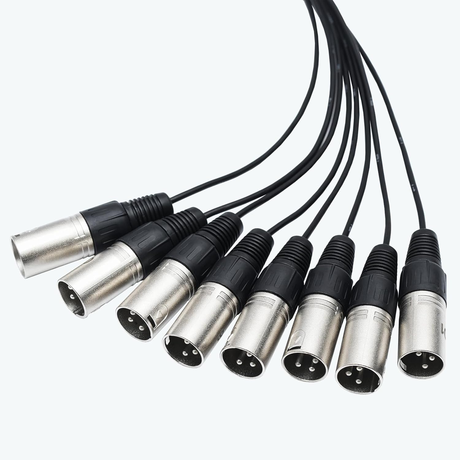 8 Channel XLR Snake Cable, Low Profile XLR Send Sub Snake Stage Box, Pro Audio Splitter Cable, 25FT