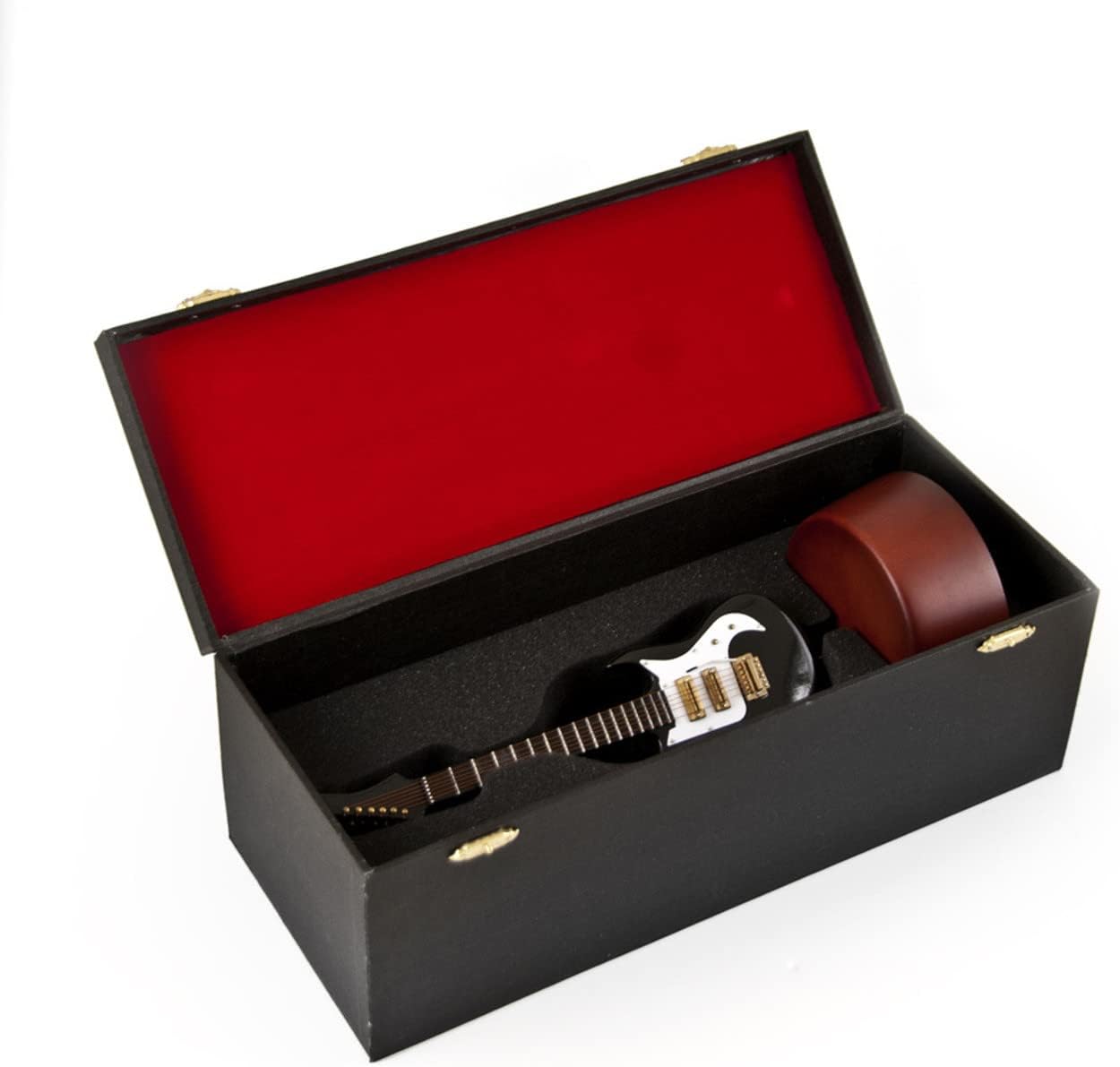 Amazing 18 Note Miniature Jet Black Electric Guitar with Rotating Musical Base - Many Songs to Choose - Ballerina Girl