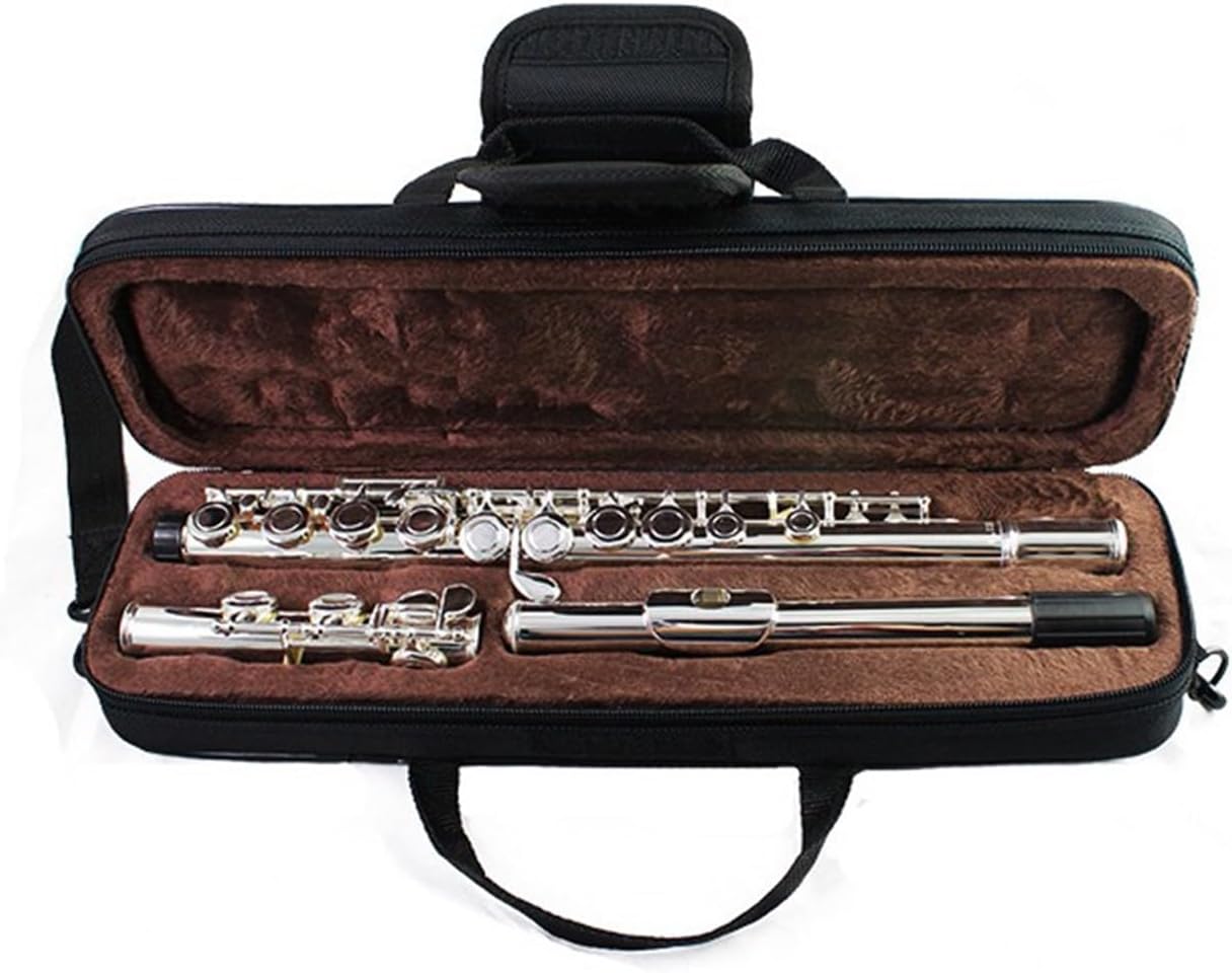Flute Flute Instrument in C Key 16-Hole Closed-Hole Key Flute with E Key Tuned Woodwind Instrument Silver-Plated Flutes Musical Instruments