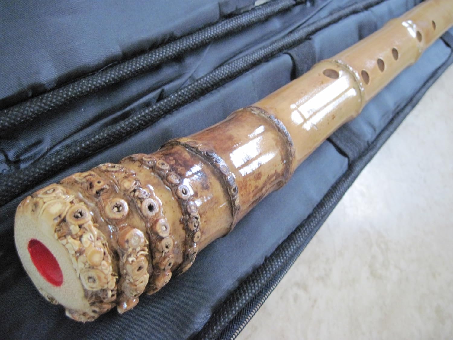 7 Holes Shakuhachi DongXiao Kinko Utaguji G Key with Root End Bamboo Flute Zen Instrument