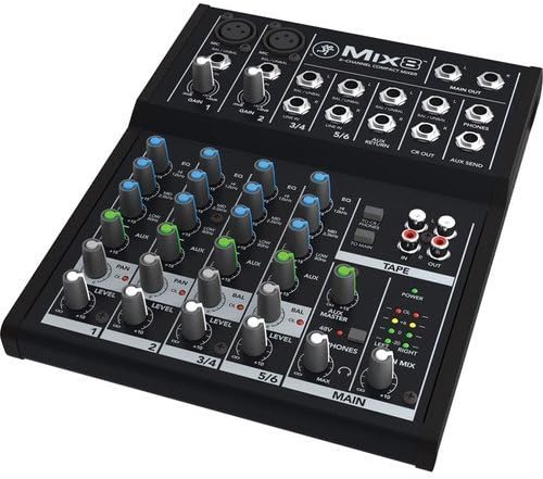 Mackie Mix8 8-Channel Compact Mixer with Gator Cases G-MIXERBAG-1212 Padded Nylon Mixer/Equipment Bag Bundle