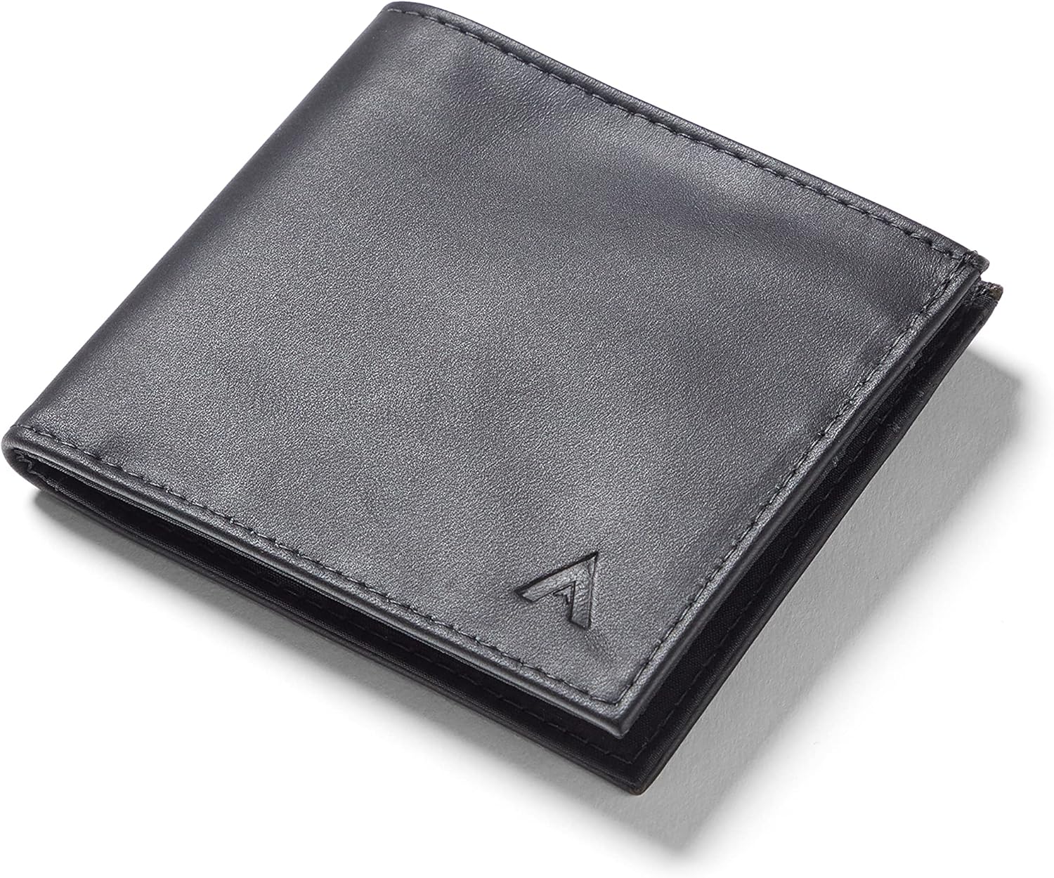 Allett ID Wallet, Onyx Black | Leather, RFID Blocking | Slim Minimalist Bifold Wallet, Water Resistant, Durable, Thin, Front Pocket | Holds 4-12+ Cards, Cash