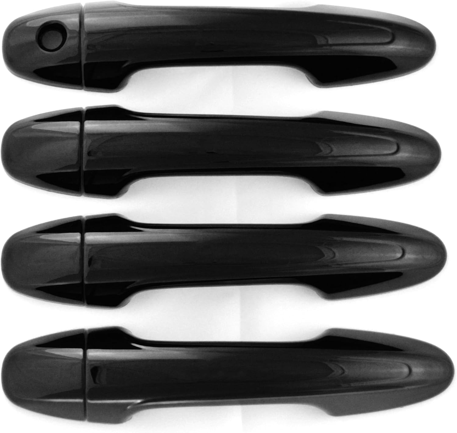 Trim Illusion Snap On Gloss Black Car Door Handle Cover Trim Compatible with Toyota RAV4 2013-2018 Works Over Keyless Sensors, DH6320BLK