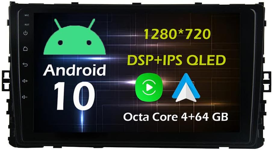 9''Android Car Stereo Radio for VW Volkswagen Universal 2018+ Octa Core Android 10.0 HD Touchscreen Headunit supports GPS Navigation Carplay Android Auto Bluetooth SWC AHD Reverse Camera-4+64